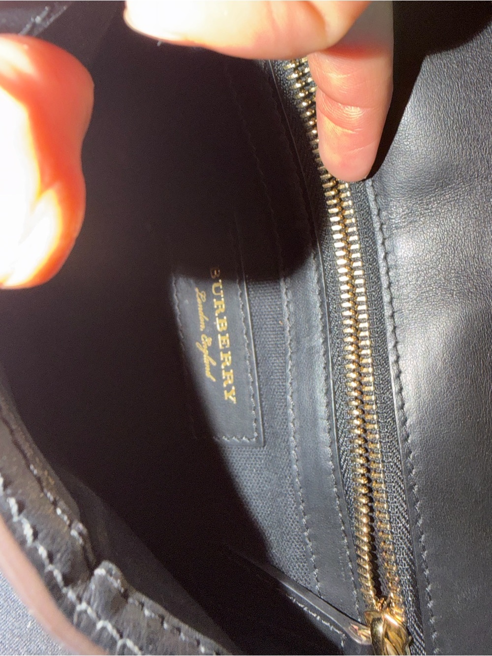 Burberry Tan Check and Brown Leather Crossbody Bag - Picture 8 of 13